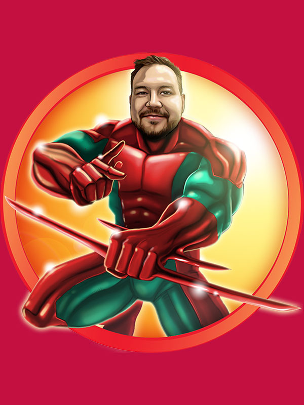 An image representing the Jacek custom superhero avatar