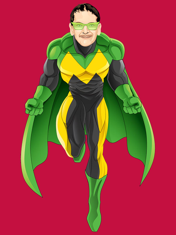 An image representing the Matthias custom superhero avatar